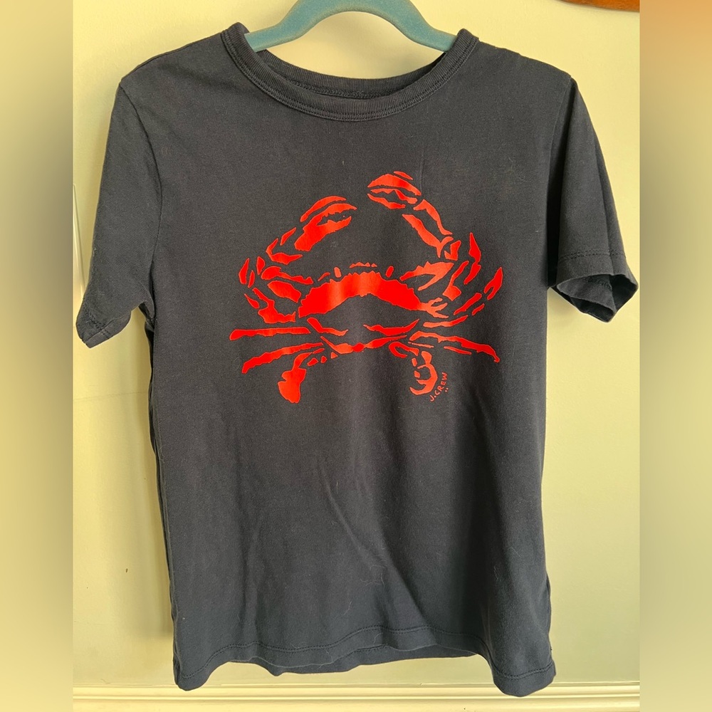 Crewcuts Red and Navy Short Sleeve Graphic Tee Sz. M (8-9)